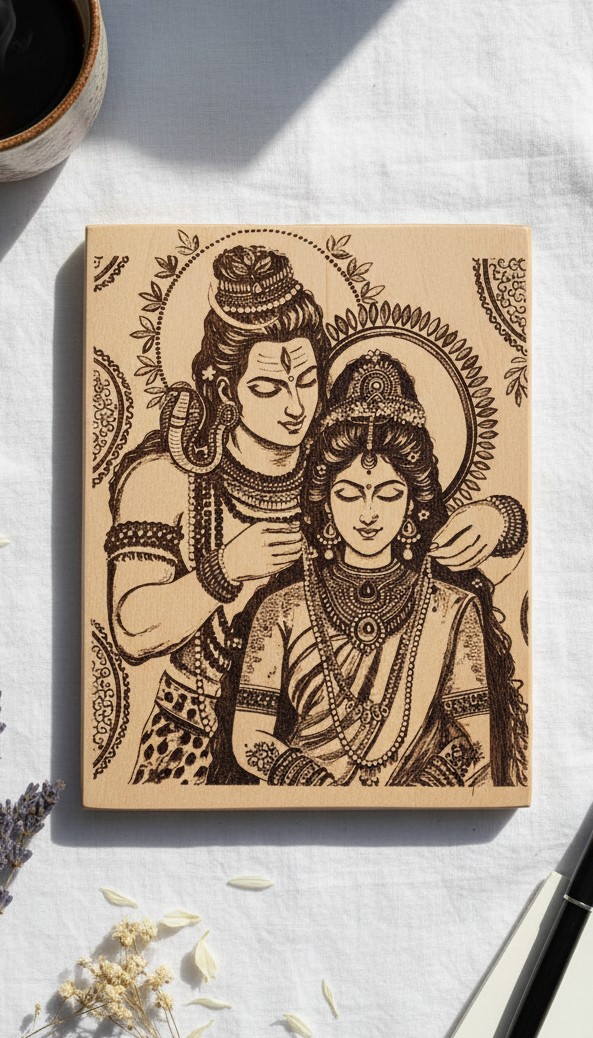 Laser Engraved Wood Potrait On Mango Wood - Image 6